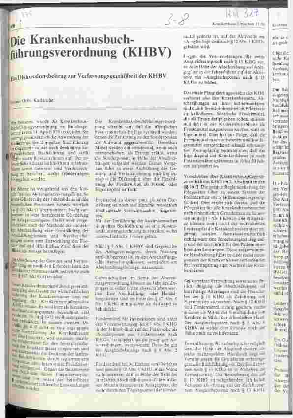 Vorschauseite 1: Die Krankenhausbuchführungsverordnung (KHBV)