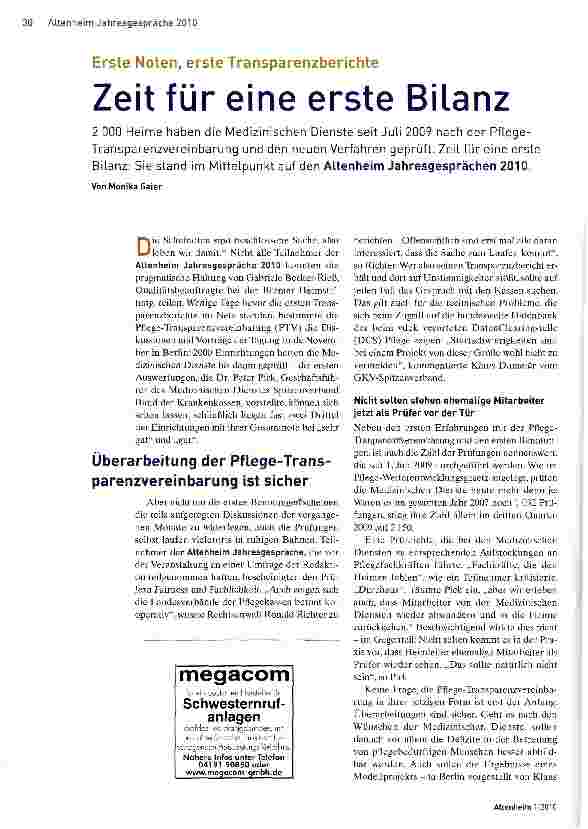 Vorschauseite 1: Zeit für eine erste Bilanz