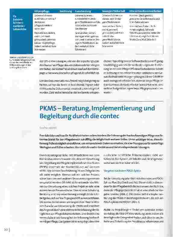 Vorschauseite 1: PKMS - Beratung, Implementierung und Begleitung durch die contec