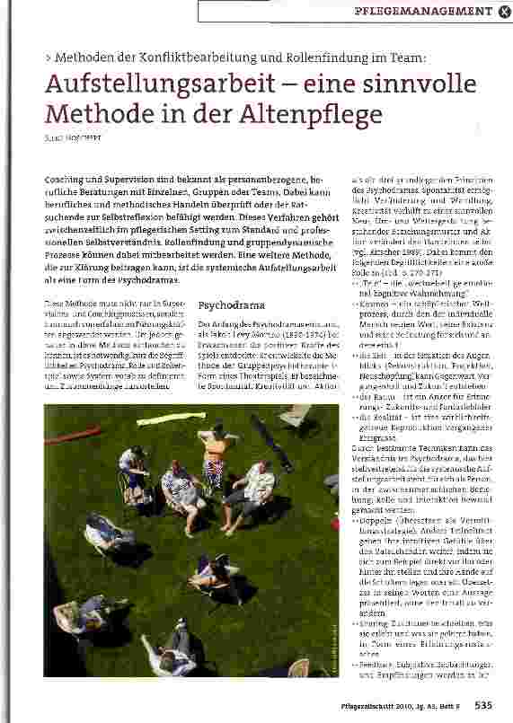 Vorschauseite 1: Aufstellungsarbeit - eine sinnvolle Methode in der Altenpflege