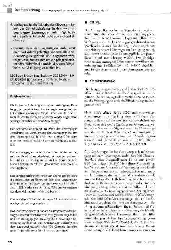 Vorschauseite 2: Zur Versorgung von Pflegeheimbewohnern mit einem Lagerungsrollstuhl