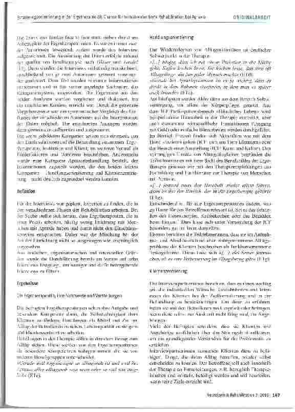 Vorschauseite 5: Betätigungsorientierung in der Ergotherapie als Chance für teilhabeorientierte Rehabilitation bei Apraxie - eine Bestandsaufnahme