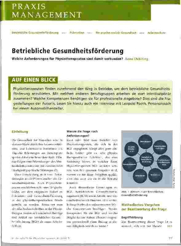 Vorschauseite 1: Betriebliche Gesundheitsförderung