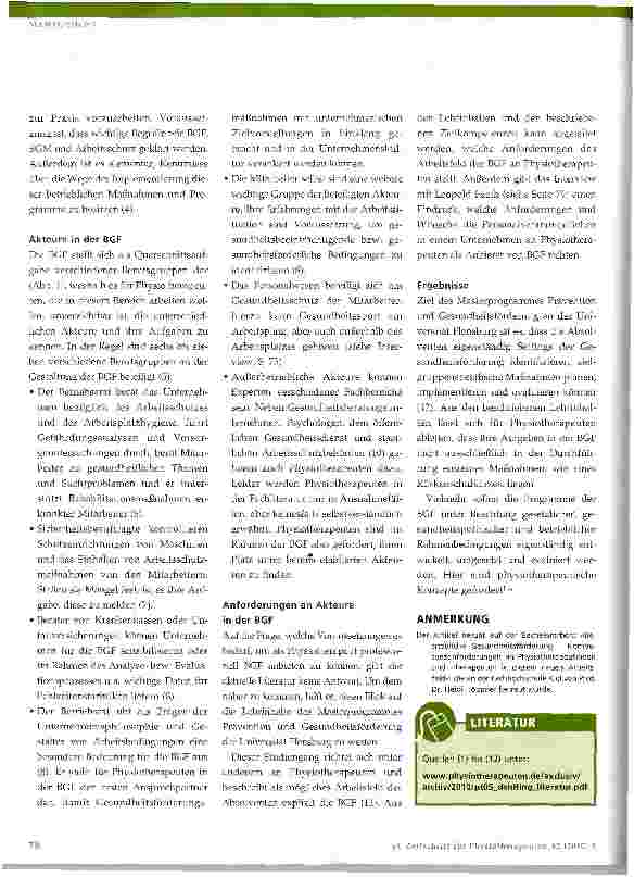 Vorschauseite 2: Betriebliche Gesundheitsförderung