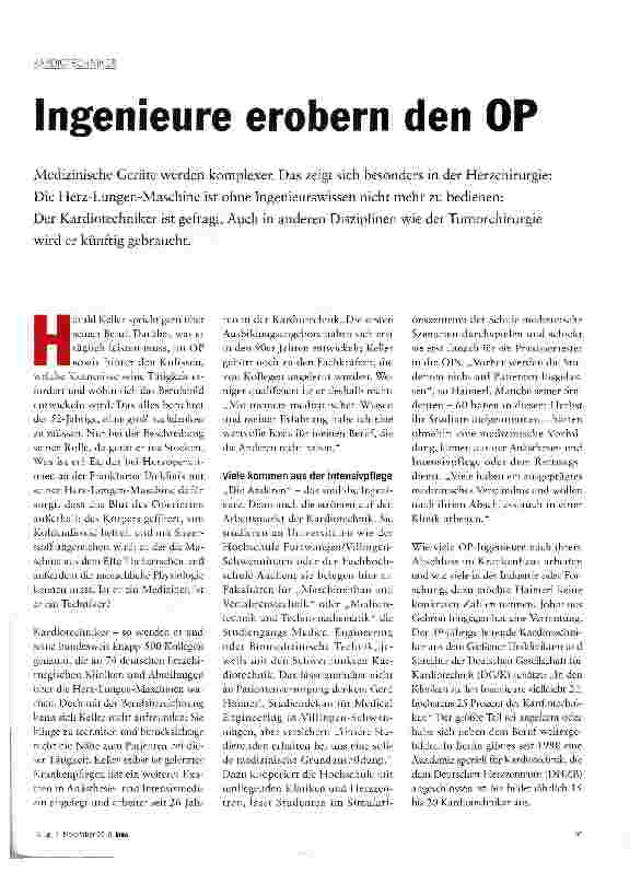 Vorschauseite 1: Ingenieure erobern den OP