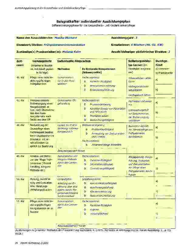 Vorschauseite 3: Ausbildungsplanung in der Gesundheitsund Kinderkrankenpflege