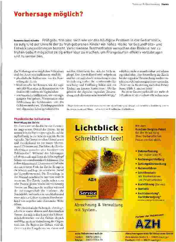 Vorschauseite 1: Vorhersage möglich?