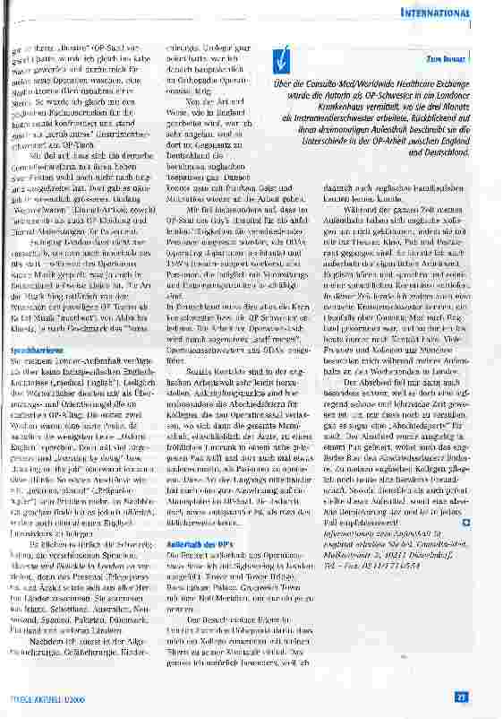 Vorschauseite 2: Drei Monate als Scrub Nurse in London