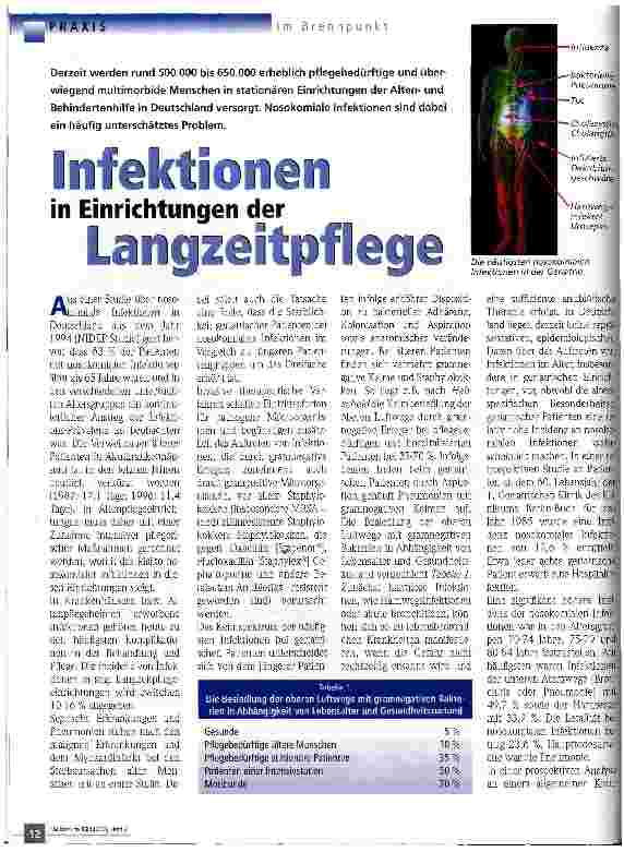Vorschauseite 1: Infektionen in Einrichtungen der Langzeitpflege