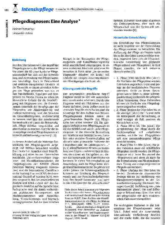 Vorschauseite 1: Pflegediagnosen: eine Analyse