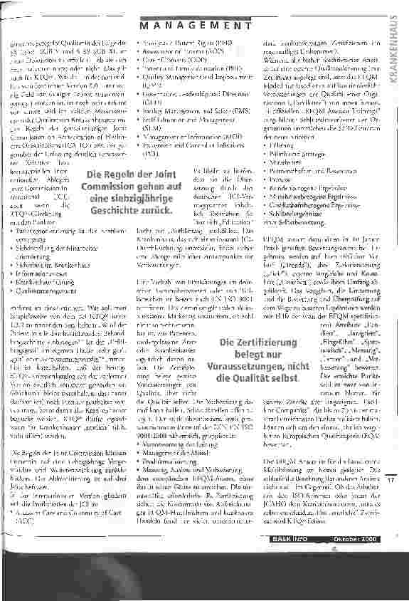 Vorschauseite 2: Glaubenskrieg um Qualitätsmanagement