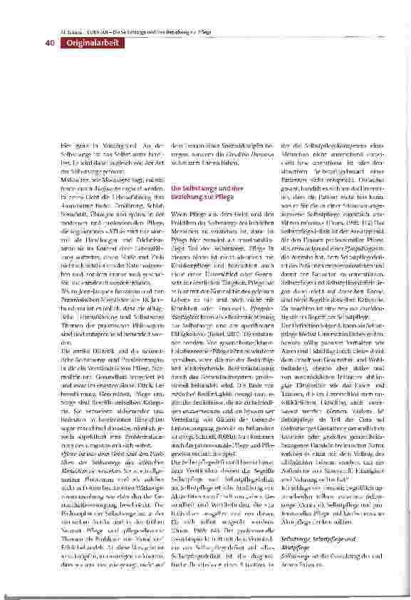 Vorschauseite 4: CURA SUI - Die Selbstsorge und ihre Beziehung zur Pflege