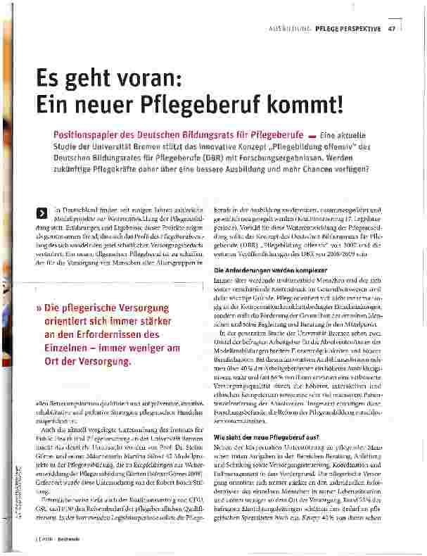 Vorschauseite 2: Es geht voran: Ein neuer Pflegeberuf kommt!