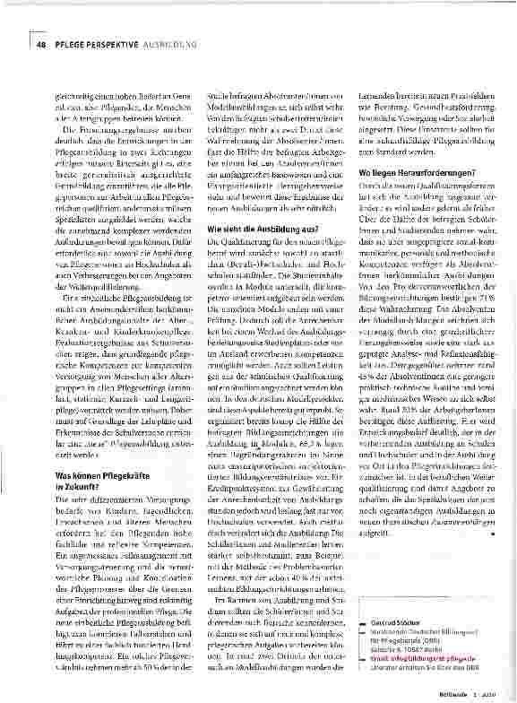 Vorschauseite 3: Es geht voran: Ein neuer Pflegeberuf kommt!