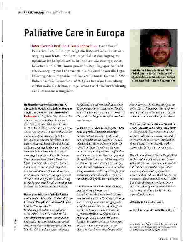 Vorschauseite 1: Palliative Care in Europa