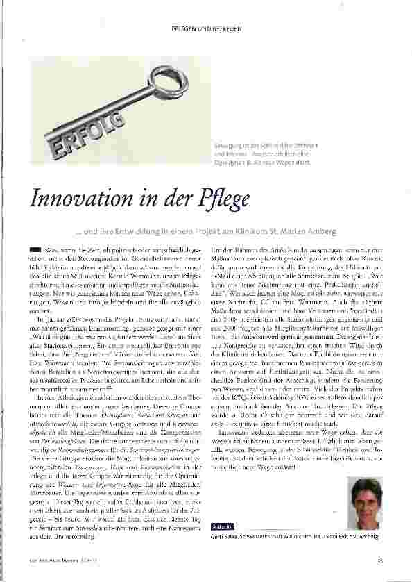 Vorschauseite 1: Innovation in der Pflege