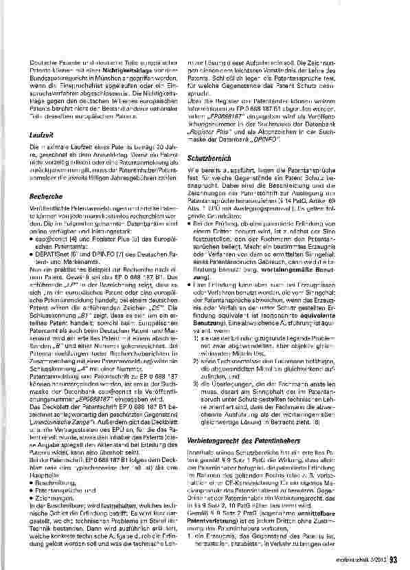 Vorschauseite 4: Medizinprodukte und Patente