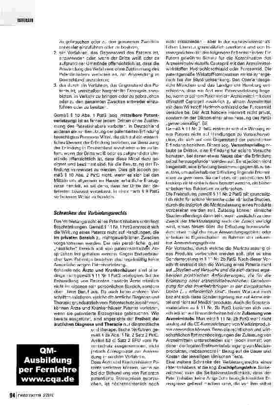 Vorschauseite 5: Medizinprodukte und Patente