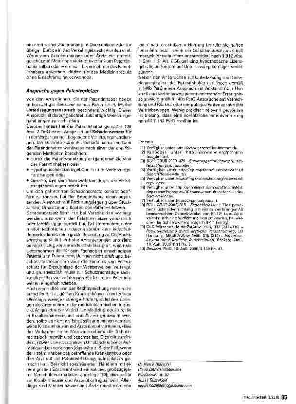 Vorschauseite 6: Medizinprodukte und Patente