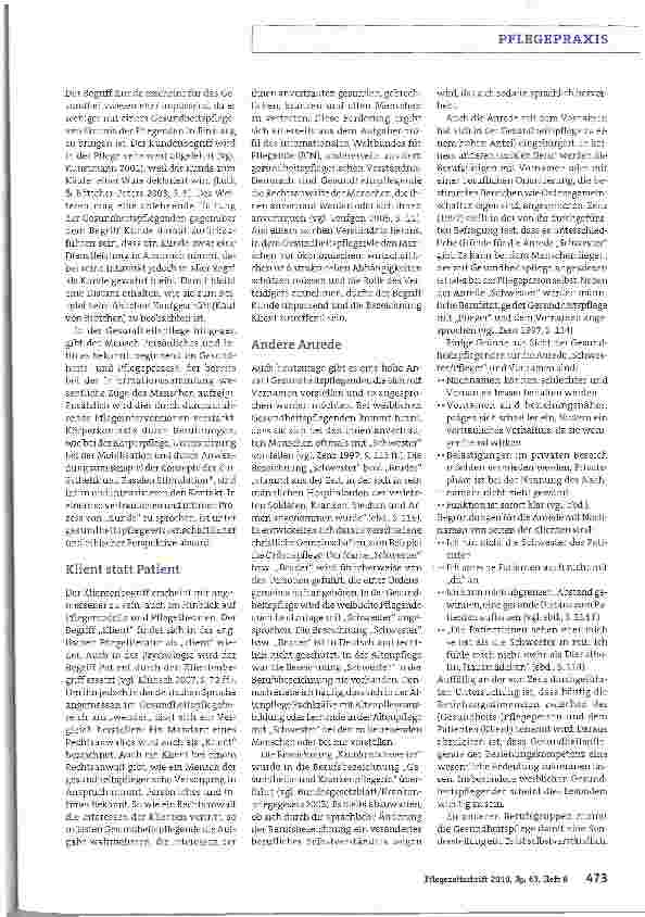 Vorschauseite 2: Überlegungen zur Sprache in der Gesundheitspflege - Teil 2: Ein Beitrag zur Professionalisierung