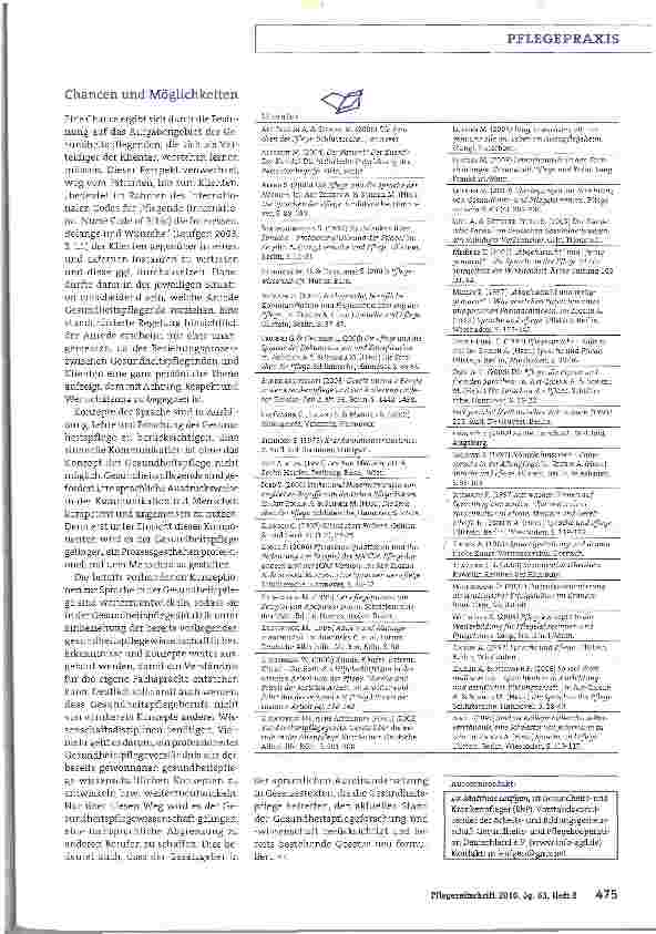Vorschauseite 4: Überlegungen zur Sprache in der Gesundheitspflege - Teil 2: Ein Beitrag zur Professionalisierung