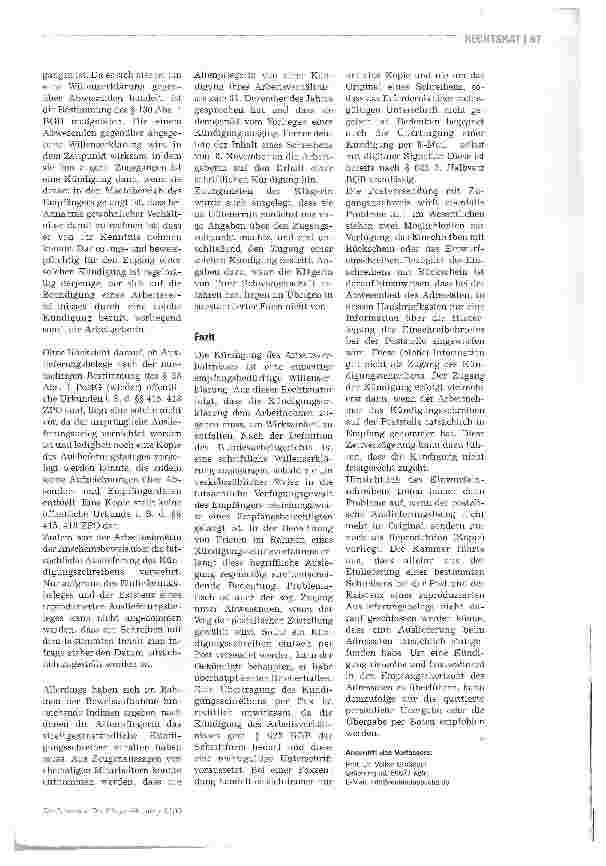 Vorschauseite 3: Kündigung einer schwangeren Pflegekraft wirksam