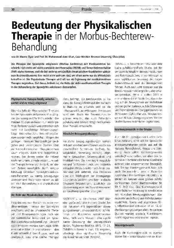 Vorschauseite 1: Bedeutung der Physikalischen Therapie in der Morbus-Bechterew-Behandlung
