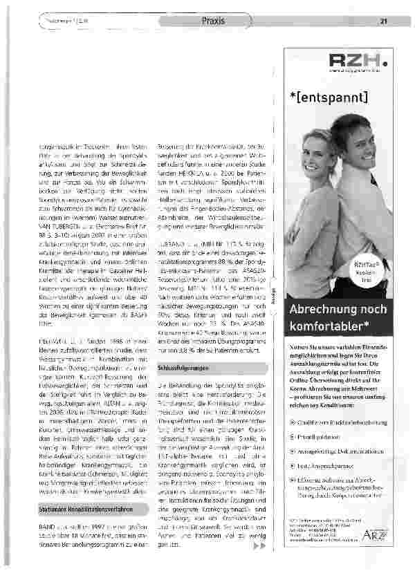 Vorschauseite 2: Bedeutung der Physikalischen Therapie in der Morbus-Bechterew-Behandlung