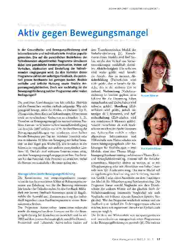 Vorschauseite 1: Aktiv gegen Bewegungsmangel
