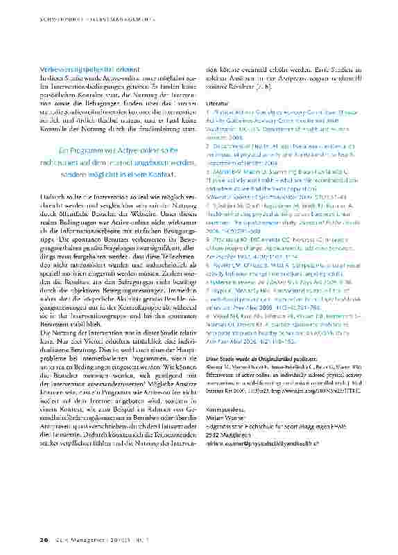 Vorschauseite 4: Aktiv gegen Bewegungsmangel