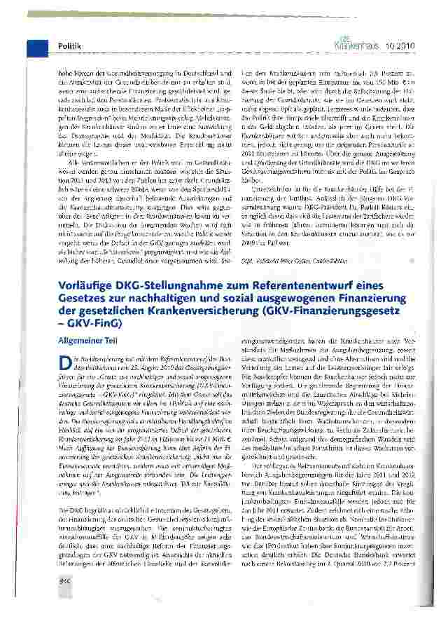 Vorschauseite 2: Kabinettsentwurf zum GKV-Finanzierungsgesetz verabschiedet