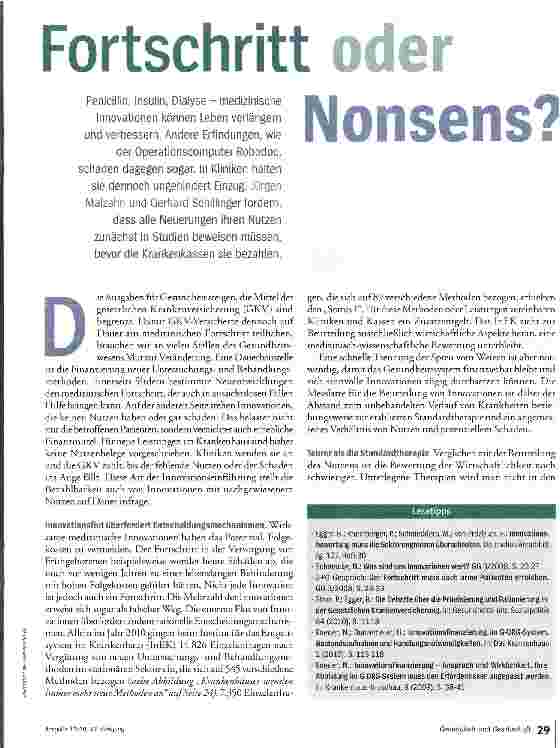 Vorschauseite 2: Fortschritt oder Nonsens?