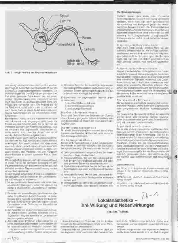 Vorschauseite 2: Die Lokaloder Regionalanästhesie - Örtliche Betäubung oder lokale Schmerzausschaltung - Definition und Methoden - 1. Folge