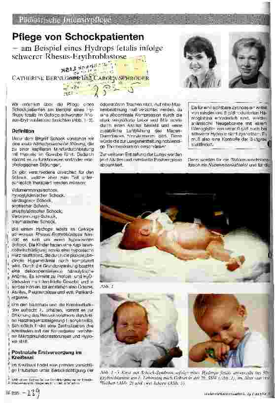 Vorschauseite 1: Pflege von Schockpatienten - am Beispiel eines Hydrops fetalis infolge schwerer Rhesus-Erythroblastose