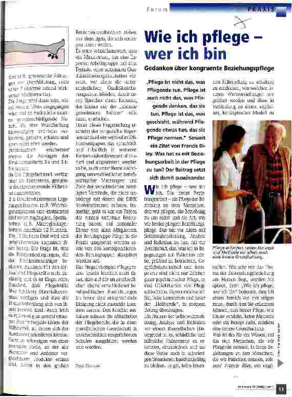 Vorschauseite 1: Wie ich pflege - wer ich bin