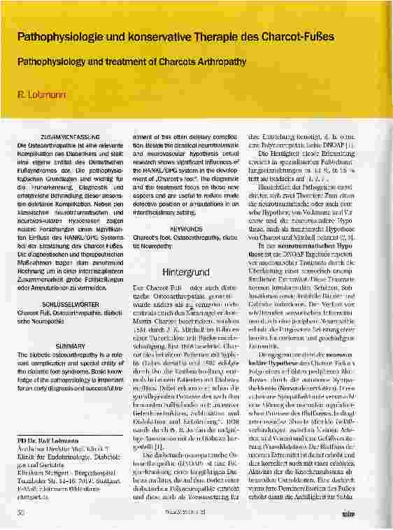 Vorschauseite 1: Pathophysiologie und konservative Therapie des Charcot-Fußes