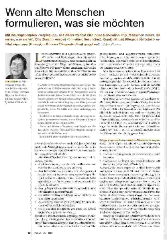 Vorschauseite 1: Wenn alte Menschen formulieren, was sie möchten