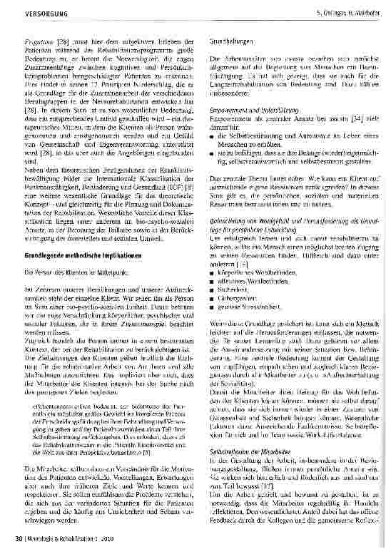 Vorschauseite 3: Langzeitrehabilitation im Niemandsland