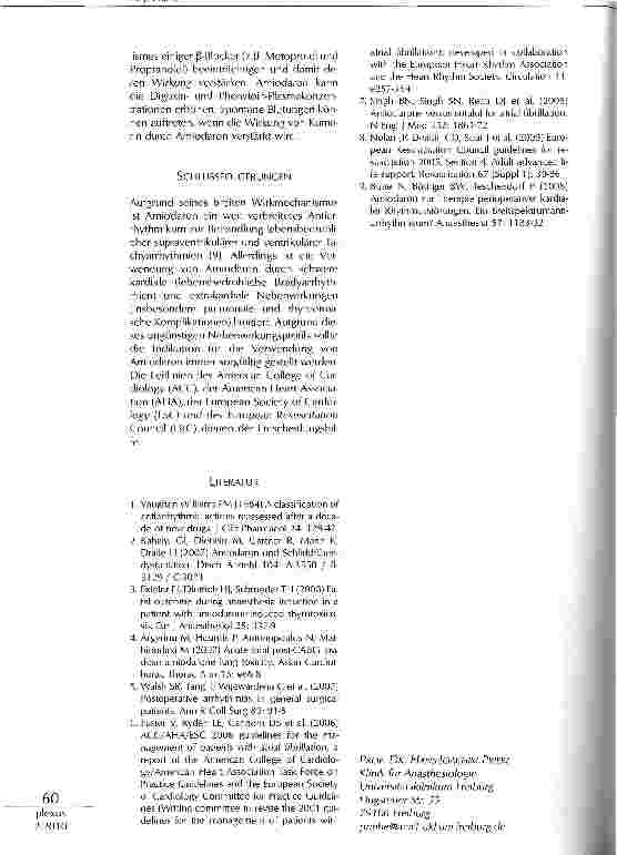 Vorschauseite 5: PERIOPERATIVES MANAGEMENT VON HERZRHYTHMUSSTÖRUNGEN - MEDIKAMENTÖSE THERAPIE: IMMER AMIODARON?