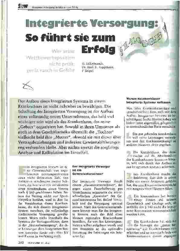 Vorschauseite 1: Integrierte Versorgung: So führt sie zum Erfolg