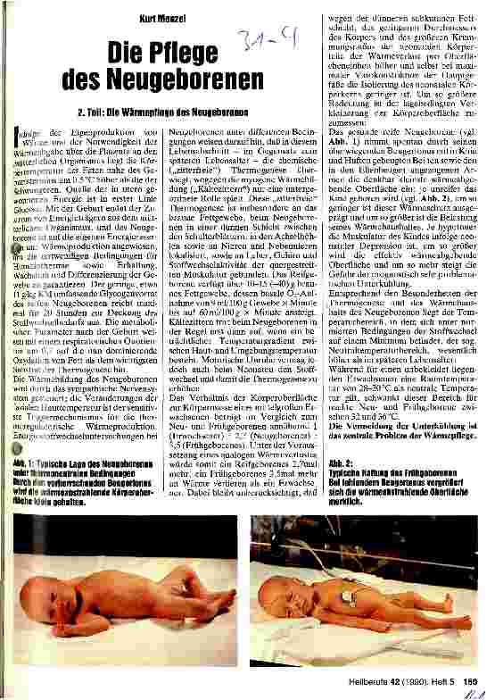 Vorschauseite 1: Die Pflege des Neugeborenen 2. Teil: Die Wärmepflege des Neugeborenen