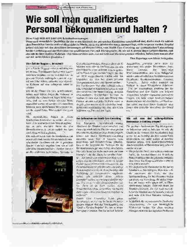 Vorschauseite 1: Wie soll man qualifiziertes Personal bekommen und halten?