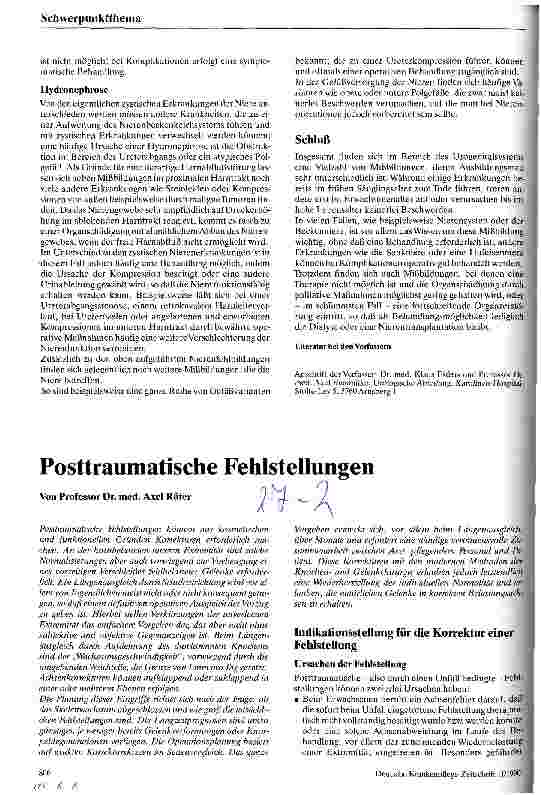 Vorschauseite 1: Posttraumatische Fehlstellungen