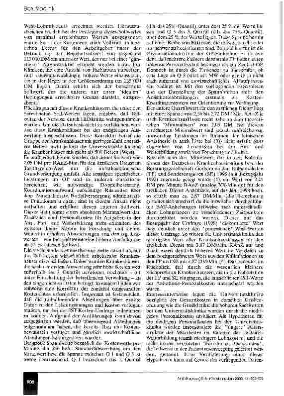 Vorschauseite 6: Erfassung der IST-Kosten der Anästhesieabteilungen in Deutschland Bezugsjahr 1998