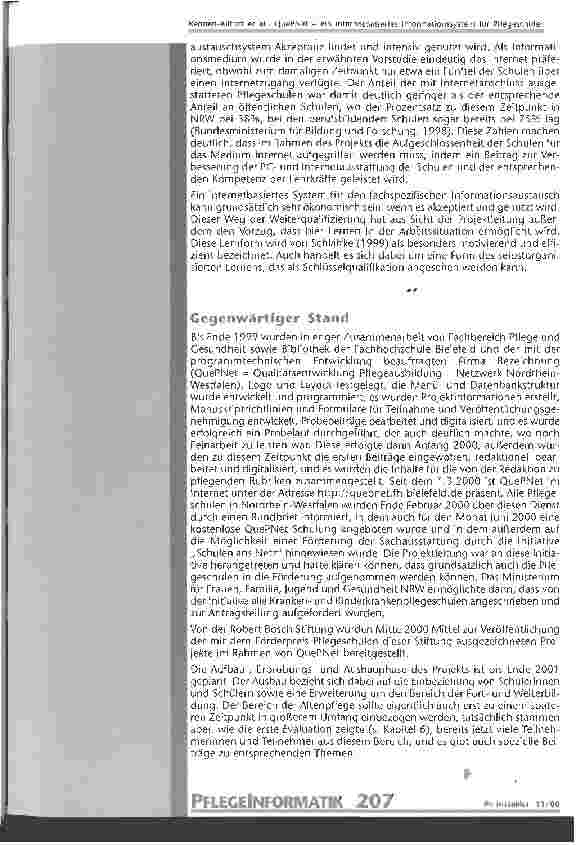 Vorschauseite 2: QuePNet - ein internetbasiertes Informationssystem für Pflegeschulen