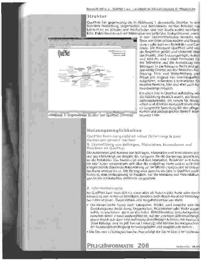 Vorschauseite 3: QuePNet - ein internetbasiertes Informationssystem für Pflegeschulen