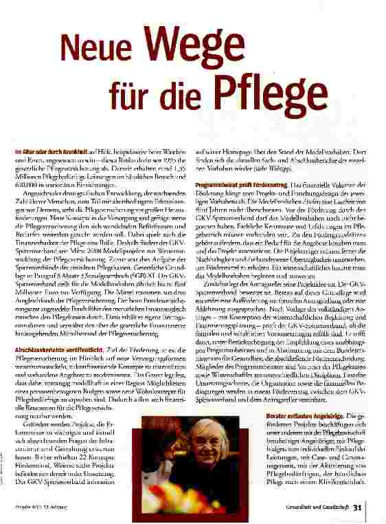 Vorschauseite 2: Neue Wege für die Pflege