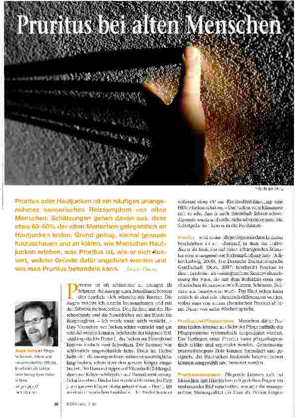 Vorschauseite 1: Pruritus bei alten Menschen