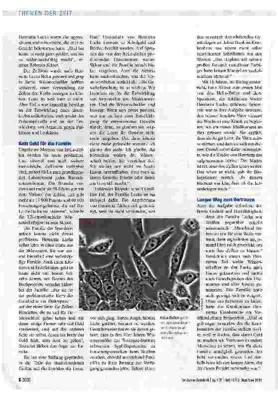 Vorschauseite 2: Die unsterblichen Zellen der Henrietta Lacks