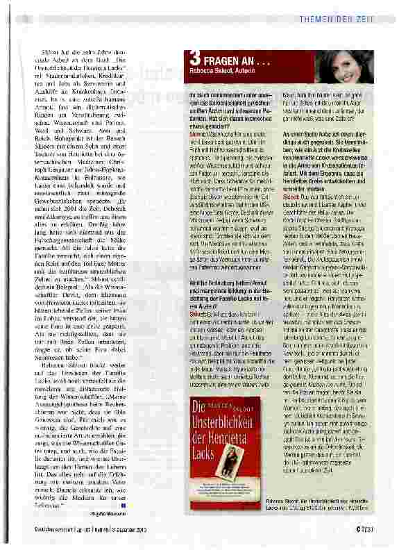 Vorschauseite 3: Die unsterblichen Zellen der Henrietta Lacks